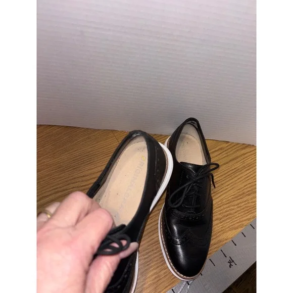 Cole Haan Black Leather Wingtip Oxford Dress Shoes - Picture 3 of 7